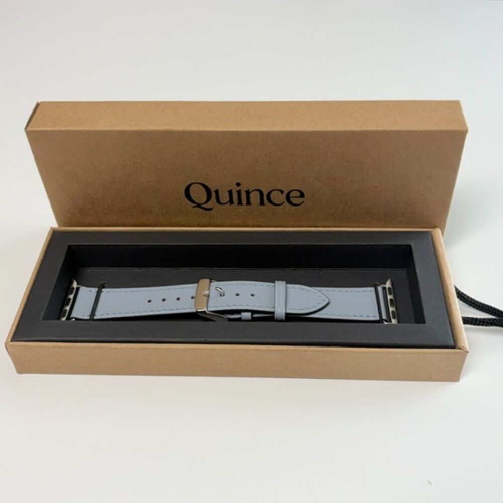 Quince Leather Apple Watch Band Steel Blue 38–42mm New in Box